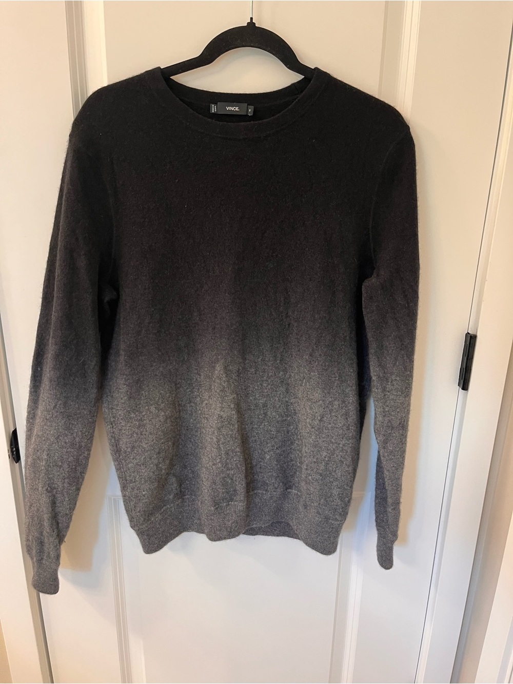 Vince Men's Ombre Crewneck Sweater in Black and Gray